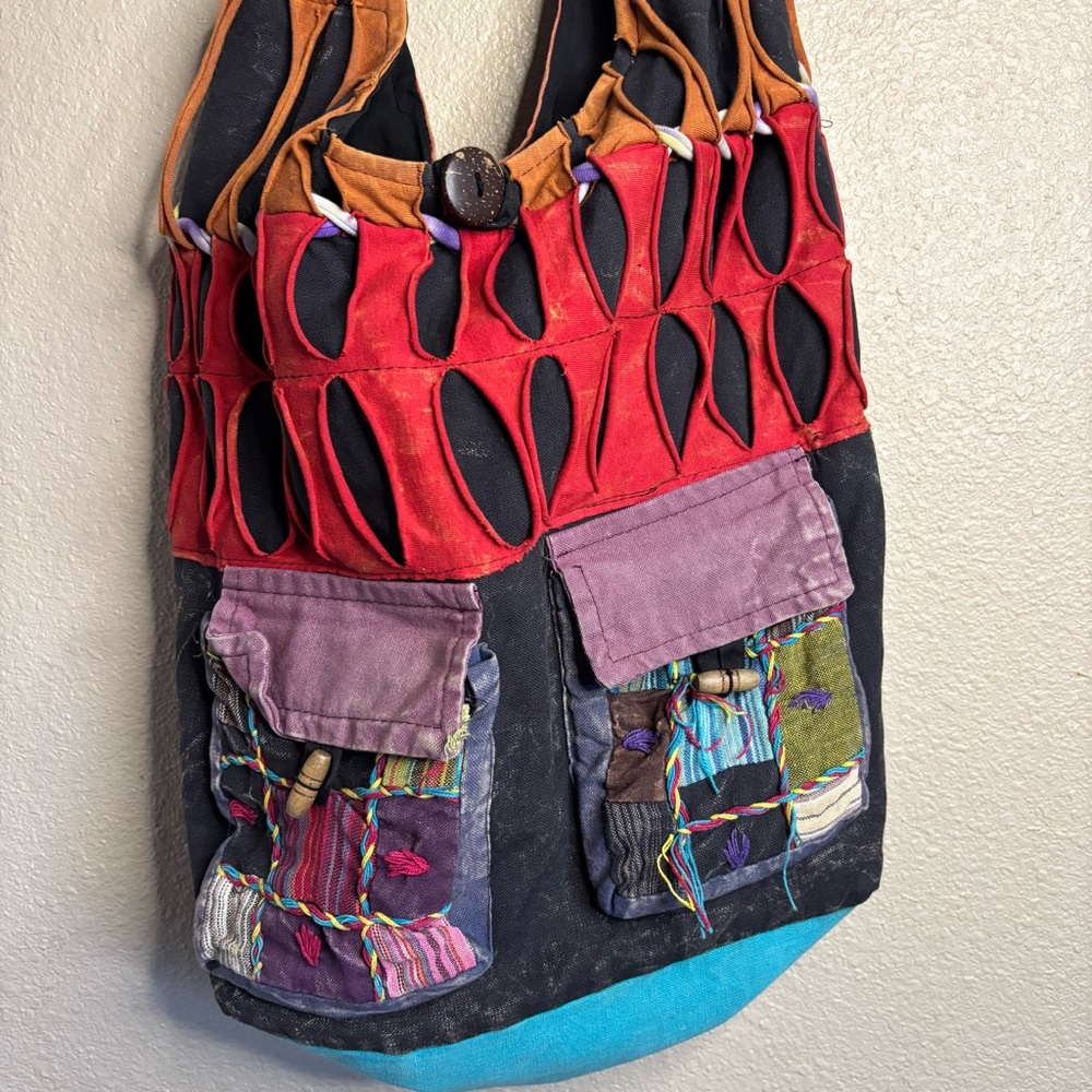 Multicolor Boho Patchwork Shoulder Bag - image 2
